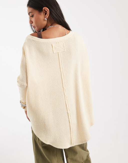 Free People long sleeve thermal top in red, 4 of 4