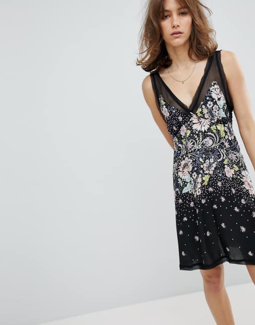 printed slip dress