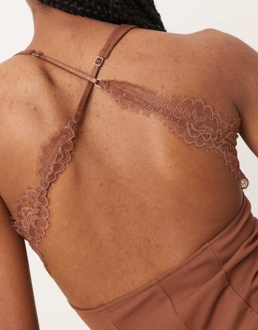 Free People looking good lace detail cami top in tan, 3 of 4