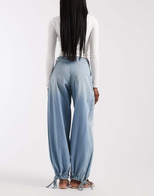 Free People – Lotus – Ballon-Jeans in Blau mit Bündchen, 2 von 5