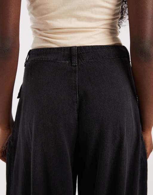 Free People lotus jean with cuffed hem in grey black, 4 of 5