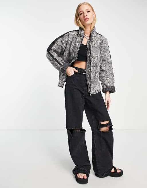 Free People - Lotus - Zacht bomberjack in grijs, 2 van 4