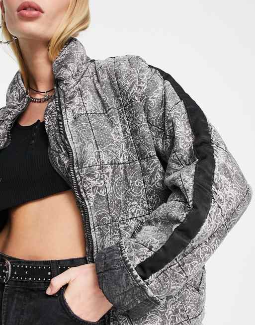 Free People - Lotus - Zacht bomberjack in grijs, 3 van 4