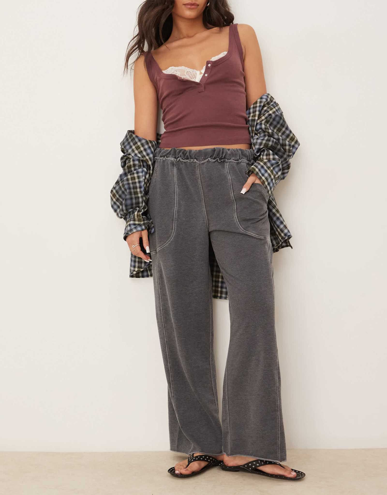 Брюки для отдыха Free People черного цвета