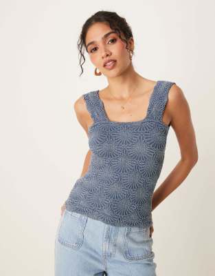Free People Free People love letter cami top in indigo-Blue