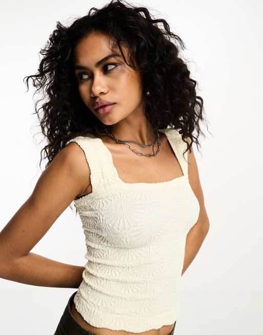 Free People - Love Letter - Canottiera effetto pizzo color avorio