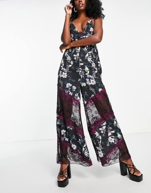 Free People - Love Letter - Jumpsuit met print in zwart