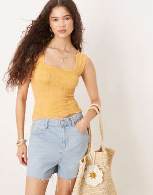 Free People Love Letter Lace Cami Top In Gold