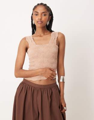 Free People love letter textured cami top in birch - view 1