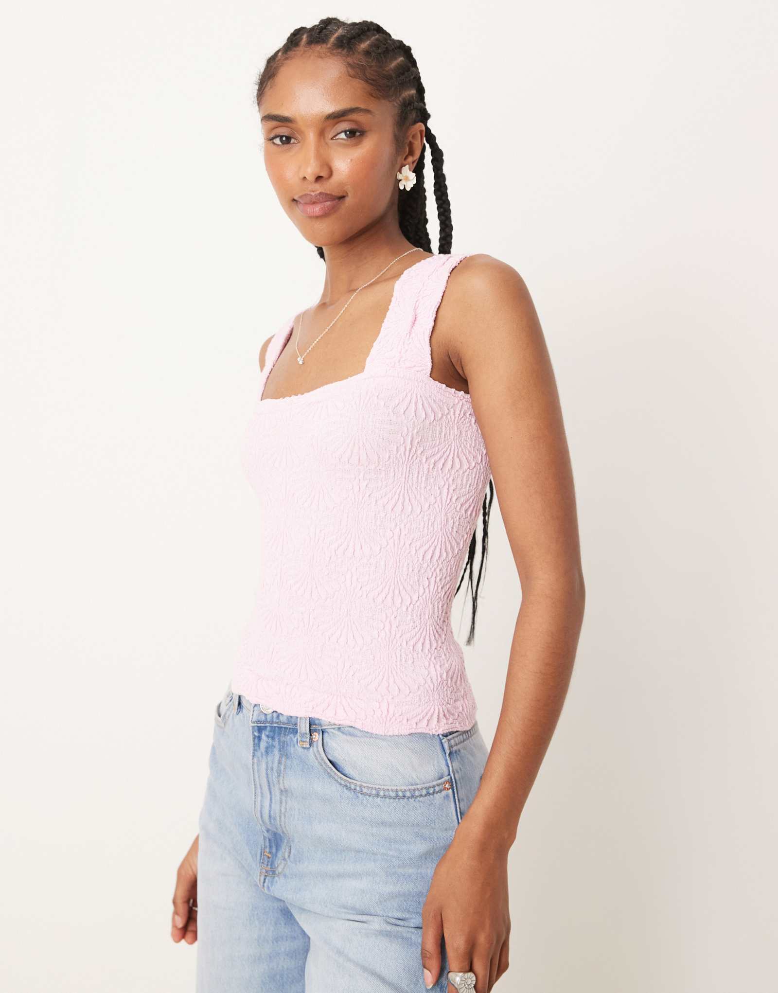 Топ на бретелях с текстурой Free People love letter сиреневого цвета