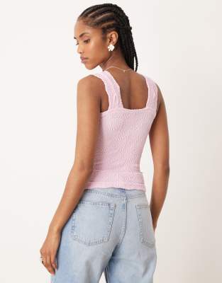 Free People Love Letter Textured Cami Top In Pink