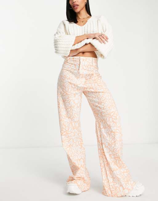 Peach wide leg outlet trousers