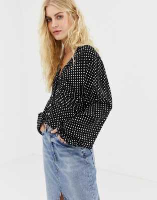 free people polka dot top