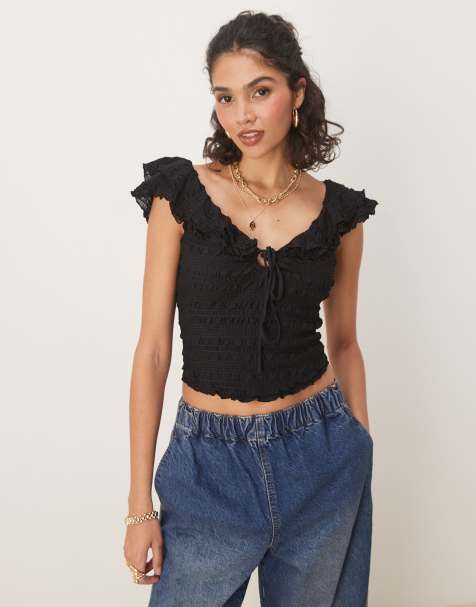 Free People love you more ruched top in black - view 1