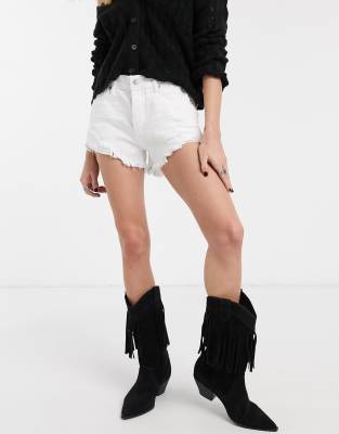 free people white denim shorts