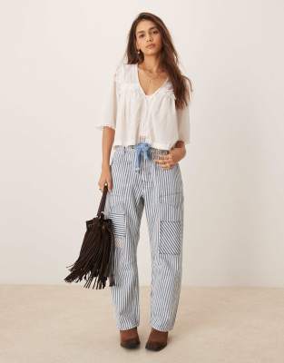 FREE PEOPLE LUNA CROPPED BOHO BLOUSE