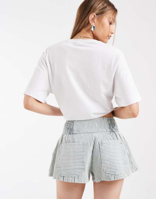 Free People Luna railroad mini shorts in horizon stripe, 4 of 5