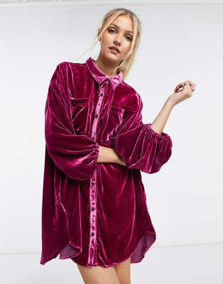 Free people pink outlet velvet dress