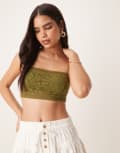 [Free People] Free People Lyra lace bralet in khaki-Green XS Army