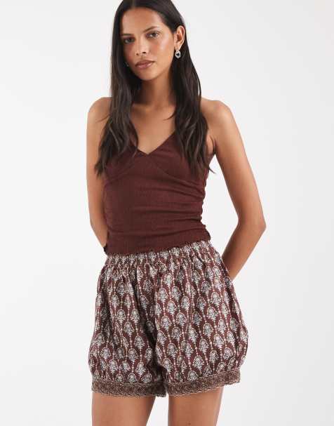 Free People made you blush boxer in brown combo - view 1