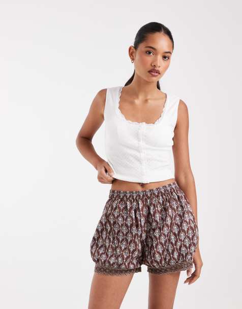 Free People – Made You Blush – Boxershorts in Brown Combo - view 1