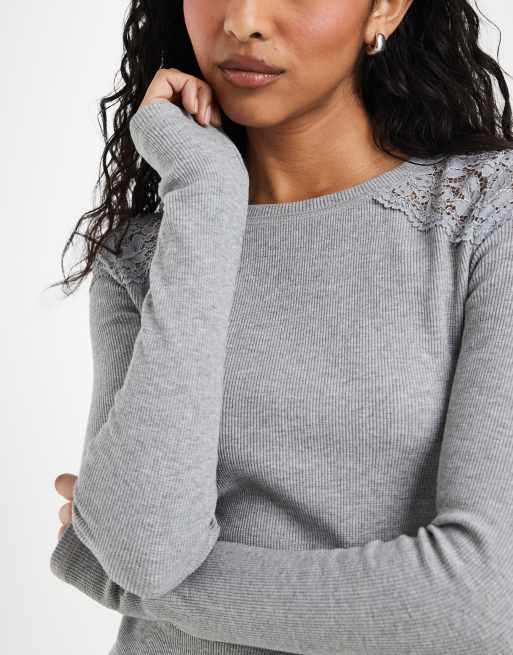 Free People made you blush layering top in heather grey , 2 of 4