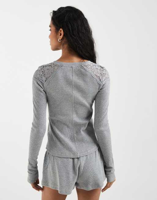 Free People made you blush layering top in heather grey , 4 of 4