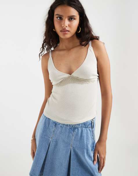 Free People - Made You Blush - Top senza maniche da casa color crema avena - view 1