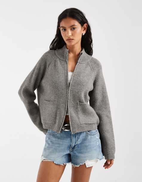 Free People maglione half zip in grigio freddo - view 1