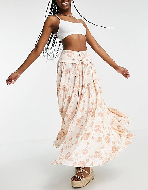 tire comb Applicant Free People magnetic meadows maxi skirt in vintage floral | ASOS