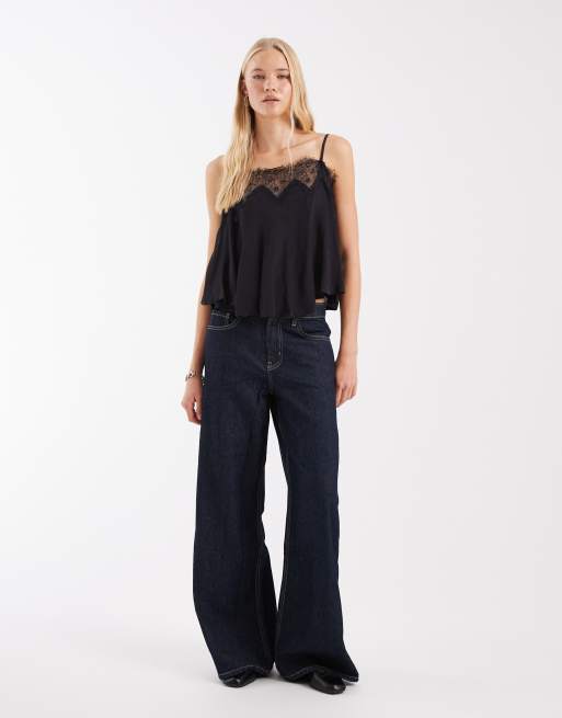 Free People make me yours boho lace cami top in black, 2 of 4