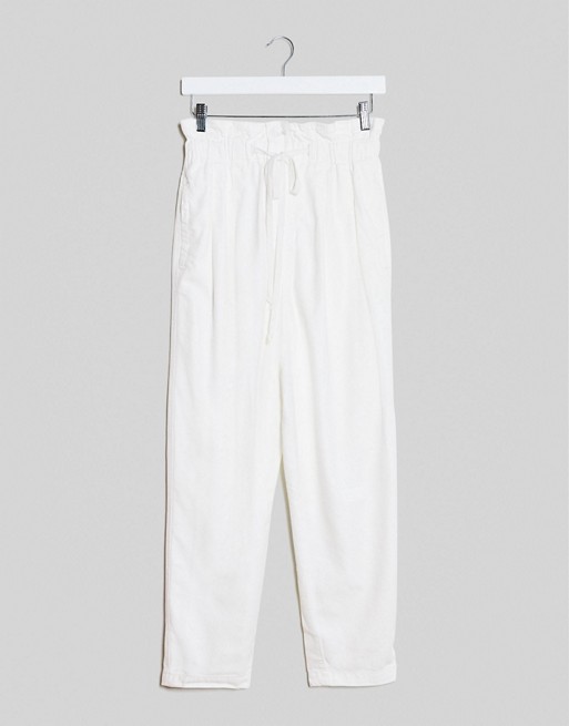 Free People margate pleated trouser in white