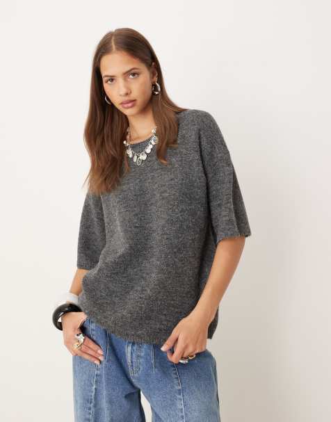 Free People Margot sweater in charcoal  - view 1