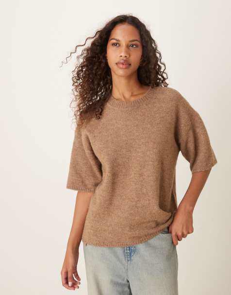 Free People - Margot - Sweater in lichtbruin - view 1