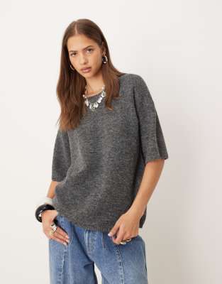 Free People - Margot - Sweatshirt in Anthrazit-Grau