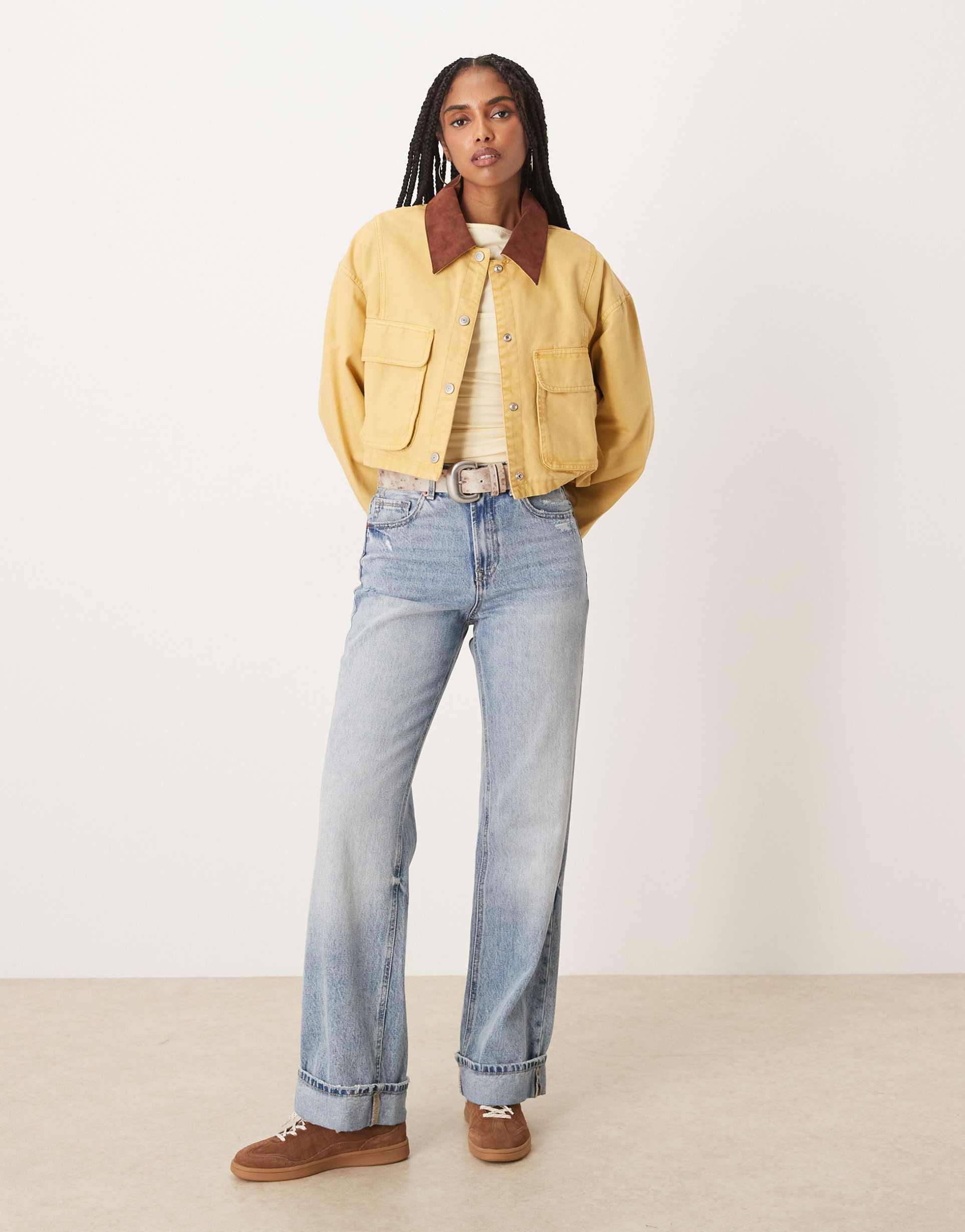 free people martha workwear jacket in rattan beige