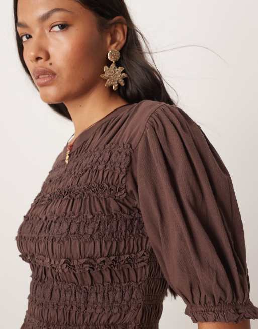 Free People Maxey knit top in french brown, 3 of 4