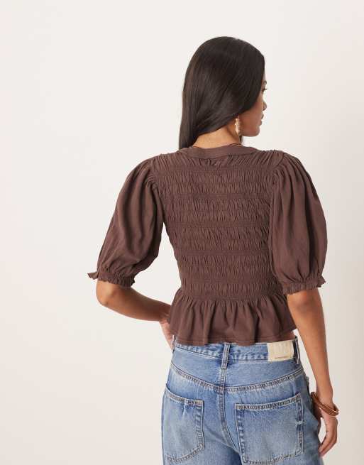 Free People Maxey knit top in french brown, 4 of 4