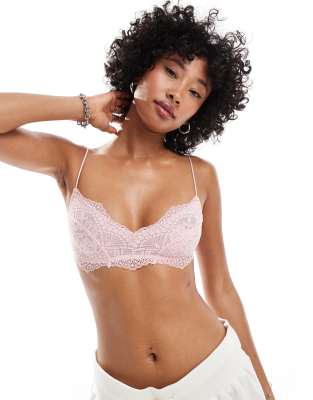 Free People Maya multiway lace bralet in pale pink