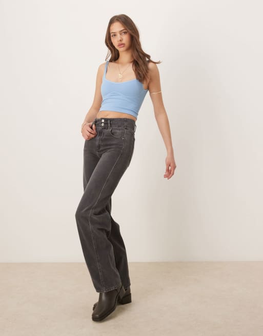 Free People meg seamless crop top in blue, 3 of 4