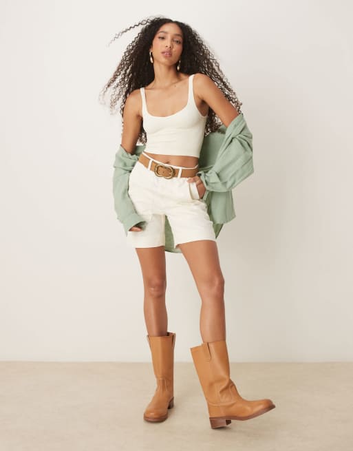 (取寄) フリーピープル レディース メグ シームレス クロップ Free People women Meg Seamless Crop Ivory Free People meg seamless crop top in ivory | ASOS