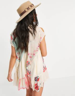 free people mended with scarves mini dress