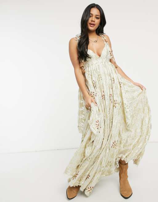 Free People - Meredith - Maxikjole i guld