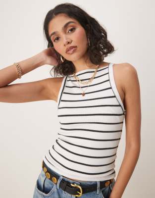Free People - Mia - Geripptes Tanktop in Schwarz und Weiß gestreift