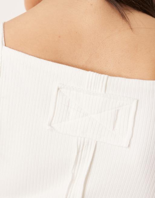 Free People mia straight neck tank top in ivory, 3 of 4