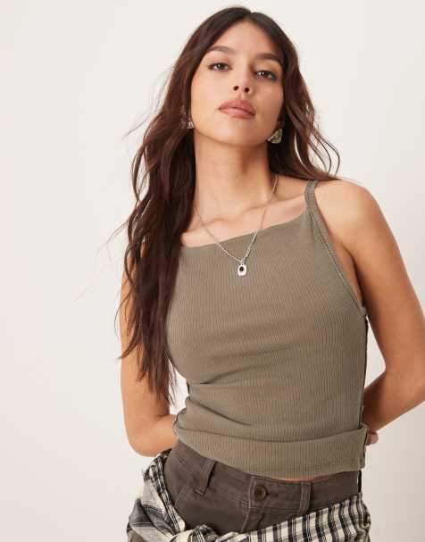 Free People – Mia – Tanktop in der Farbe Caiman mit geradem Ausschnitt - view 1