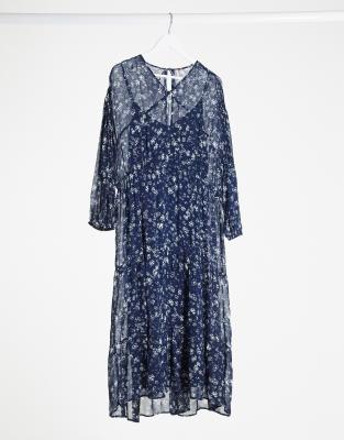 free people blue and white dress