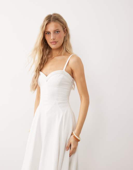 Free People - Midi jurk met verlaagde taille in kokosmelk, 2 van 4