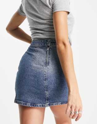 topshop moto denim skirt