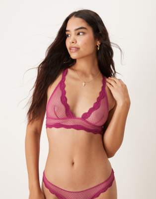 Free People - Midweek - Longline-BH in Magenta, Kombiteil-Rosa